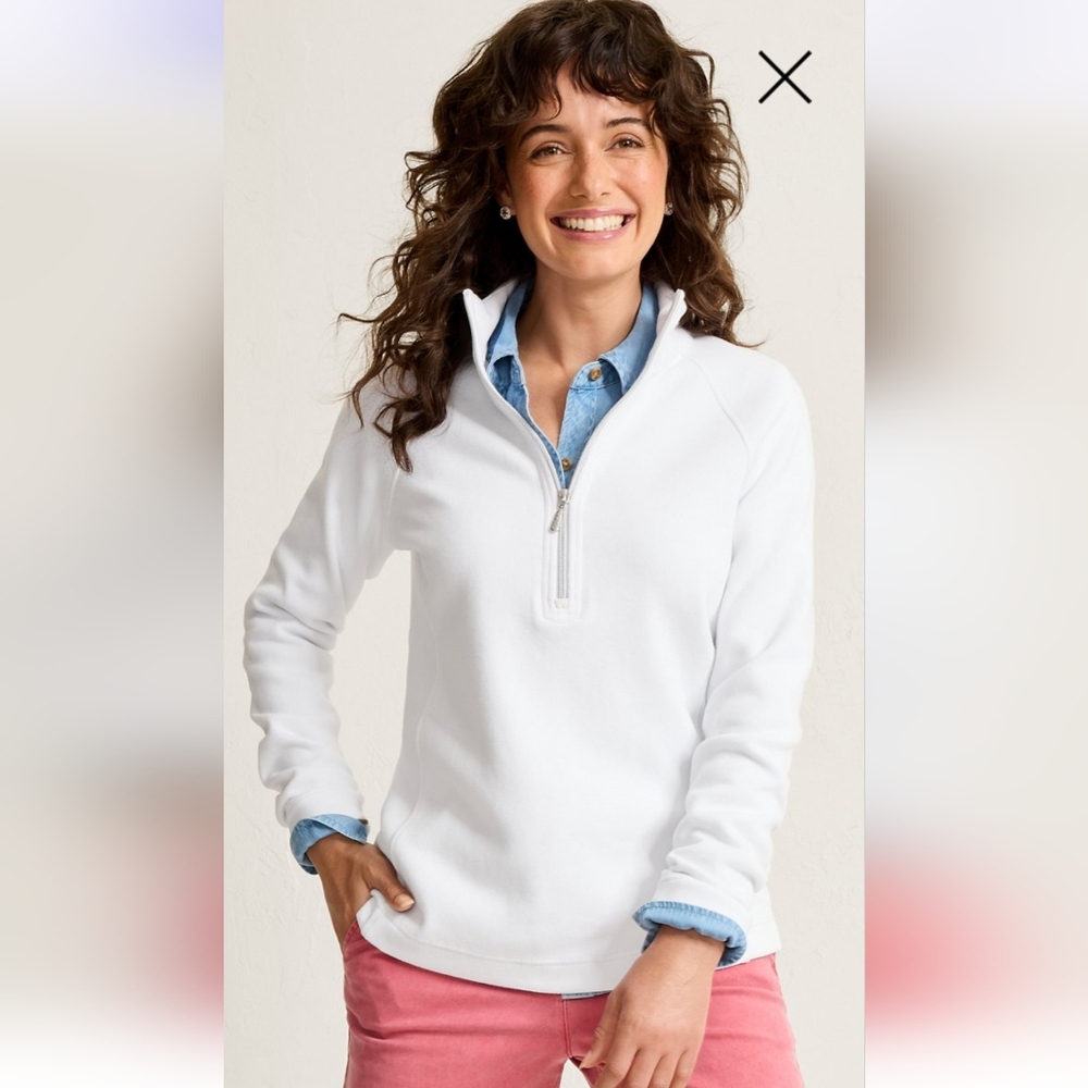 White Quarter-Zip Pullover